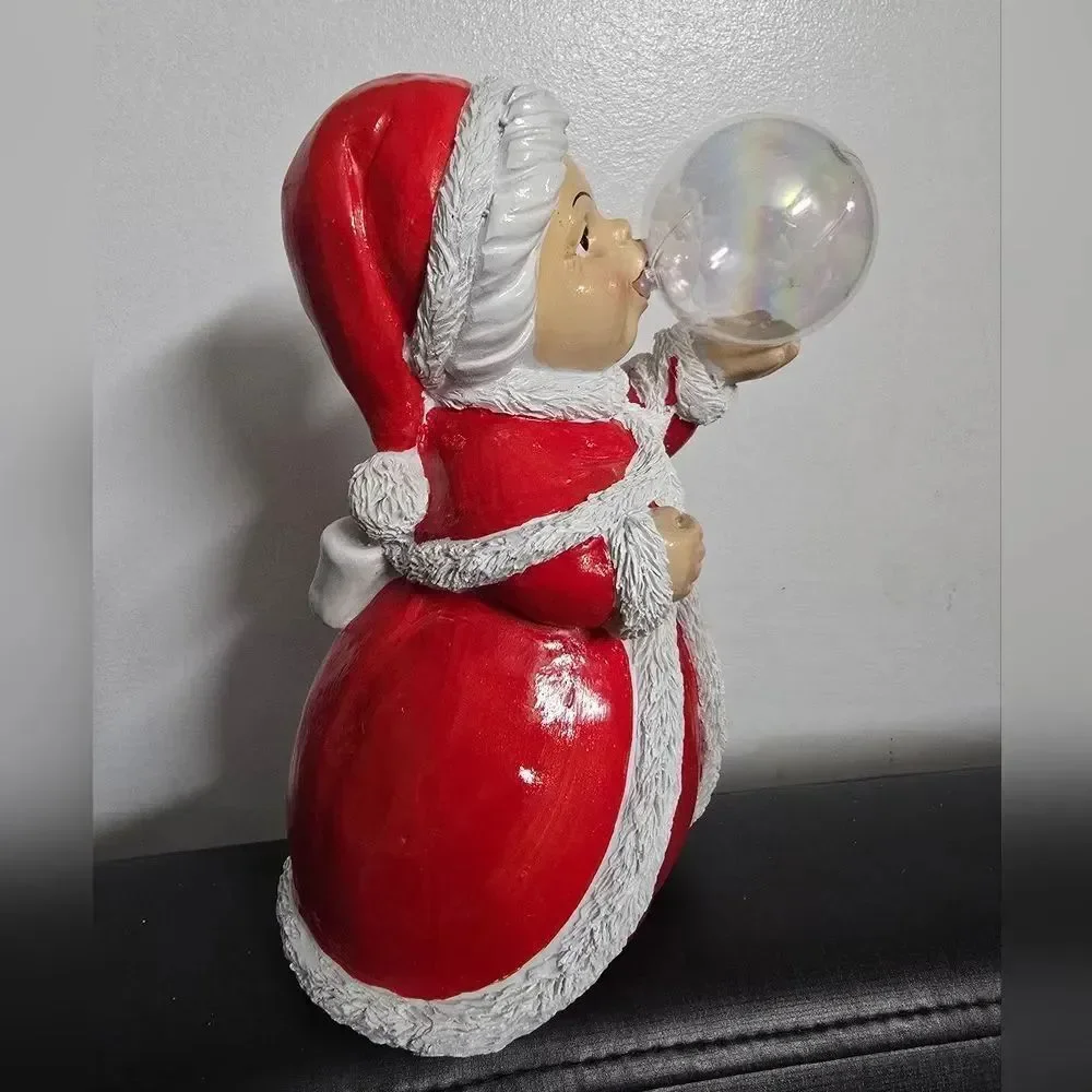 Mrs. Claus with Bubble Resin Christmas Tabletop Decoration By Holiday Time, New